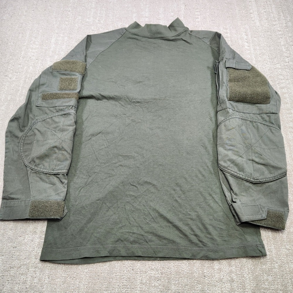 Rothco‎ Combat Shirt Men Small Olive Green Ripstop Mock Neck Elbow Pads Cotton